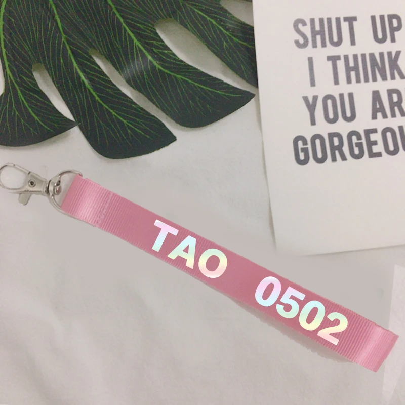 KPOP EXO Key Strap CHEN Laser KAI SEHUN DO SUHO BAEKHYUN LUHAN LAY KRIS TAO Ring Wristlet Keychain Charms | Украшения и