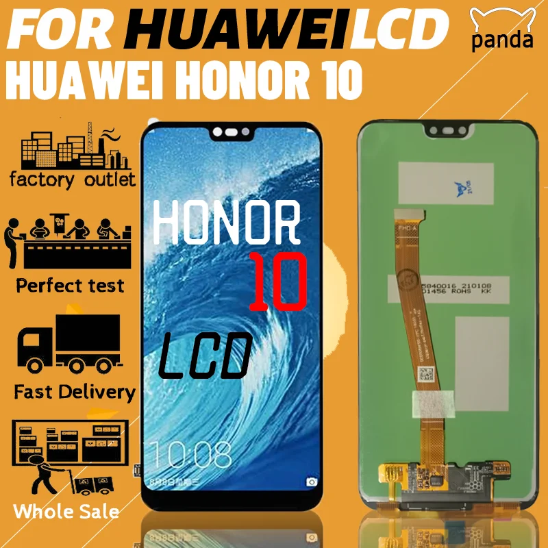 

100% Work With Fingerprint 5.84 Inch For Huawei Honor 10 lcd Display Touch Screen Digitizer Assembly