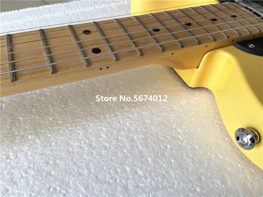 hohe qualität 6 string elektrische gitarre linde korpus klassische vintage gelb farbe zurück threading kostenlose lieferung free global