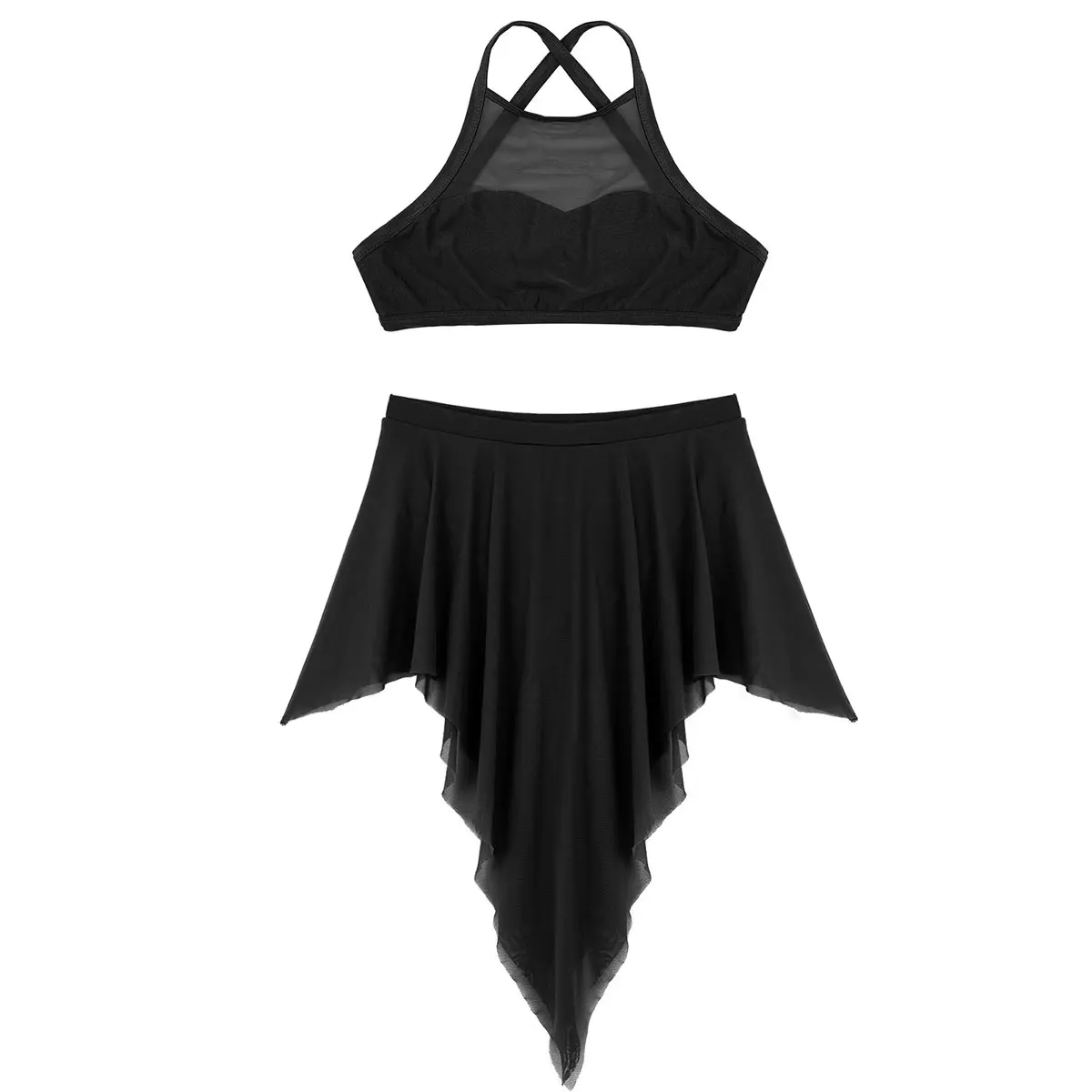 ChicTry взрослое балетное платье без рукавов гимнастический укороченный топ с