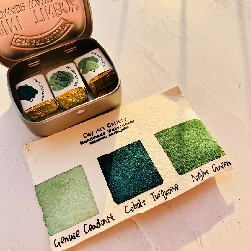 Ручной работы минеральной воды Цвет Краски кобальта Бирюзовая зеленая набор