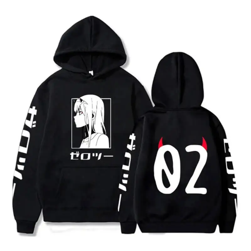 

Anime Hoodies Darling In The Franxx Zero Two Hip Hop Manga Hoodie Harajuku Streetwear Women Men Spring/Autumn Tops Sweatshirts