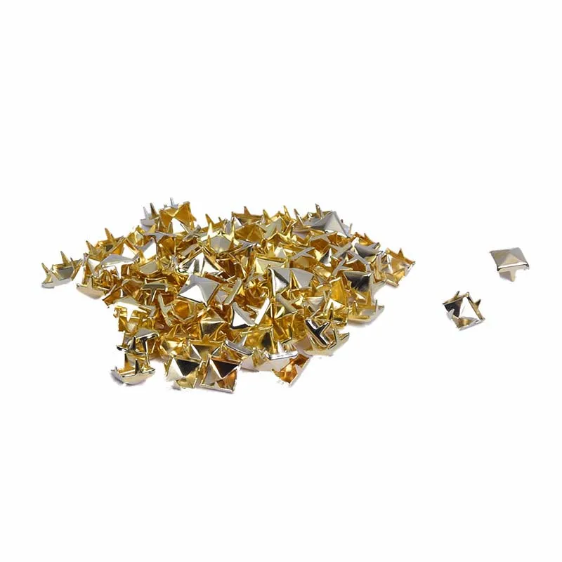 

100pcs Claw Studs Rivets Punk Rock Studs square pyramid golden