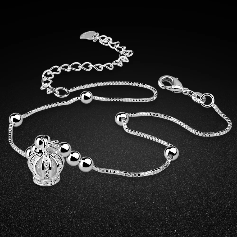 Браслет на лодыжку женский из серебра 925 пробы Классический ножной браслет с