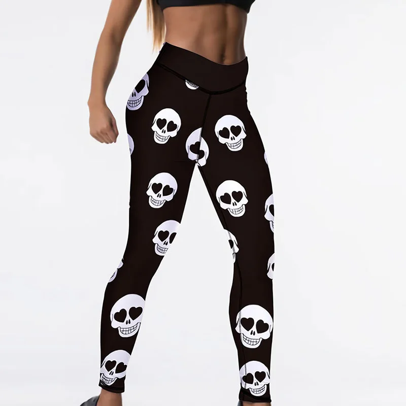 Pumpkin Digital Print Yoga Pants High waisted Hip-lifting  Leggings breathe absorb sweat and prevent running-out