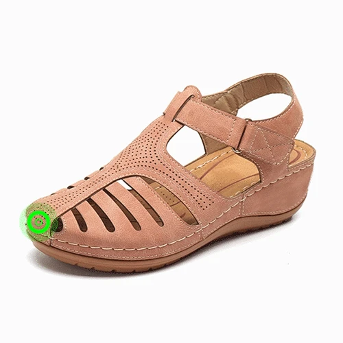 Женские летние сандалии с круглым носком на мягкой танкетке Chaussures Femme Размеры 36