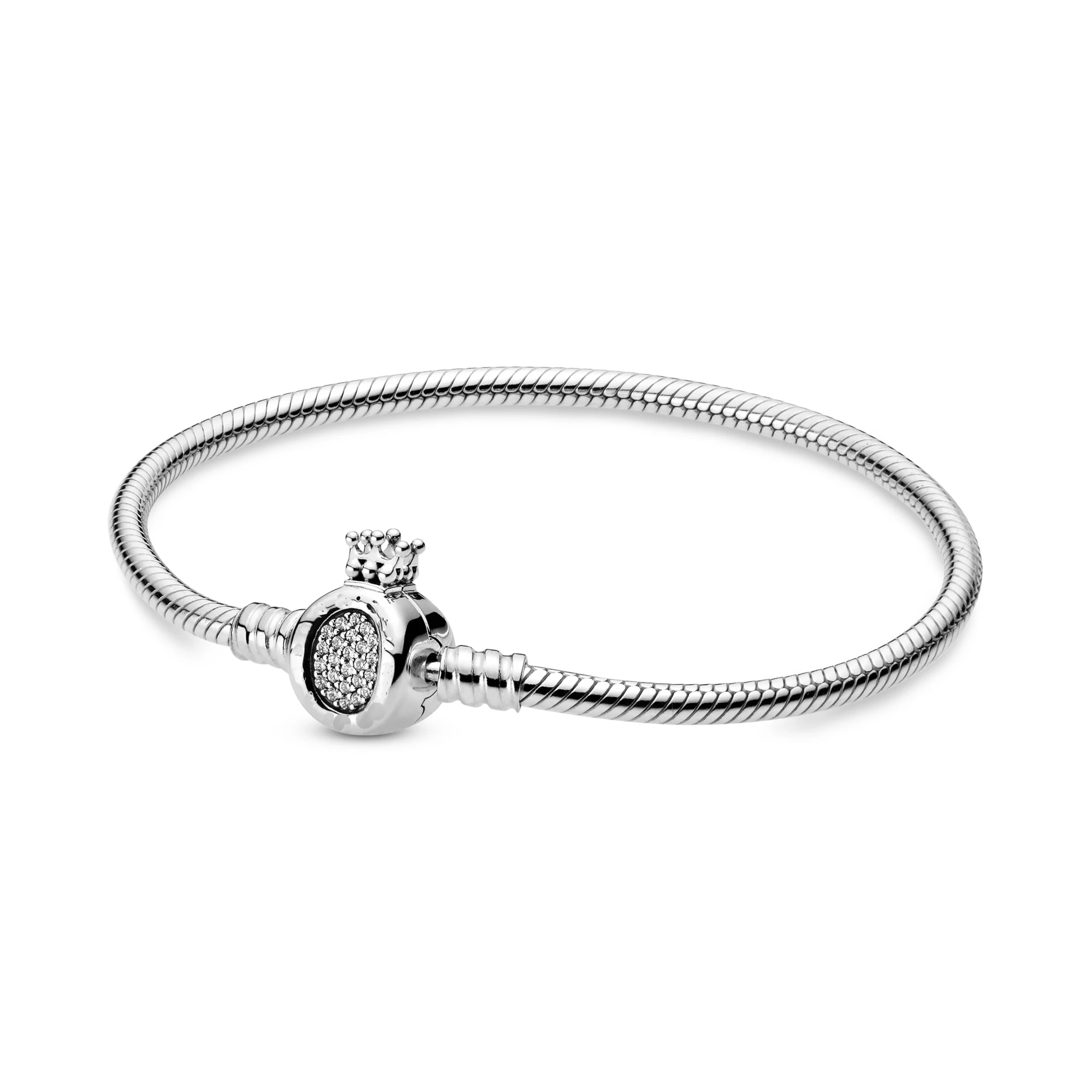 

2021 new Bracelet 925 Sterling Silver simple Bracelet Sparkling CZ Fit Original Charms Beads DIY Jewelry For Women bracelet Hot