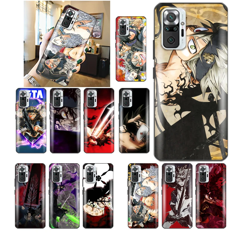 

Black Clover Phone Case For Redmi Note 10 10X 10T Pro 4G 5G Shockproof Anime Waterproof Kawaii Mobile Telephone Cute Cute Shell