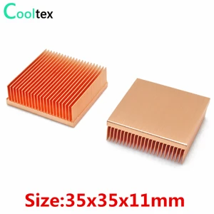 2 шт., медные радиаторы для Raspberry pi, 35x35x11 мм