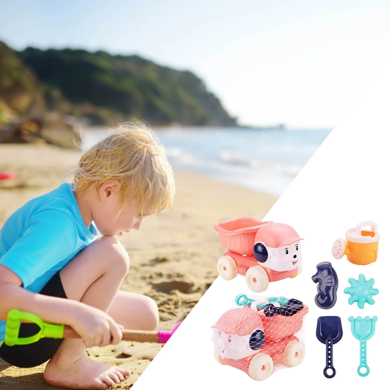 

Baby Beach Game Toy Children Sandbox Toys Silicone Durable Soft Sand Beach Set Kit Toys For Play Sand Water Play Cart For Gifts