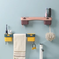 perforation free towel rack bathroom wall mounted wash rack household multifunctional storage rack towel hanging