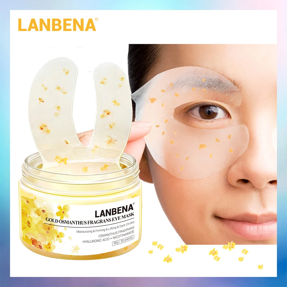 LANBENA Gold Osmanthus Fragrans Eye Mask Patches Remover Dark Circles Eye Bag Reduces Eye Lines Lifting Firming Skin Care 50PCS
