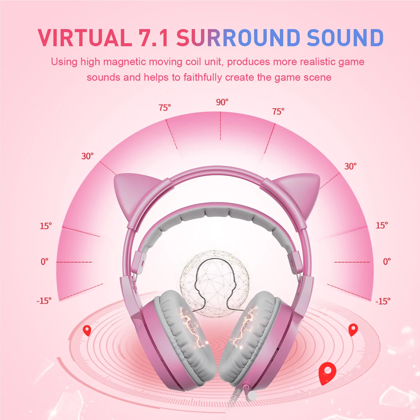 somic pink kitten gaming headset asmr buff vibration led flash light egirl wired headphone for ps5ps4pclaptopcomputer g951 free global shipping