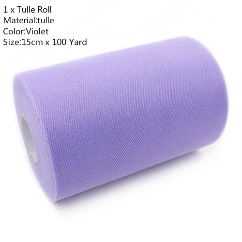 100Yard Violet Фатиновая юбка-пачка в рулоне, 15 см, 100 ярдов, сделай сам подарочная упаковка для дня рождения, вечеринки, Рождества, свадьбы, для детей - Color: 100Yard Violet