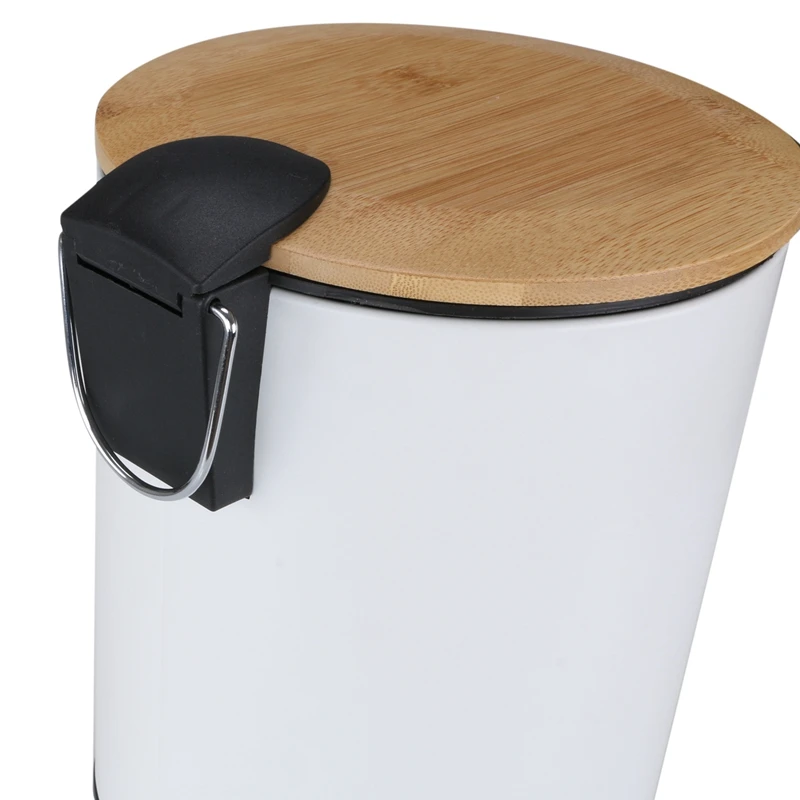 

Cosmetic Bin 5L Bamboo Stainless Steel with Soft Closure and Interior Bin Bathroom Bin Bin Softclose