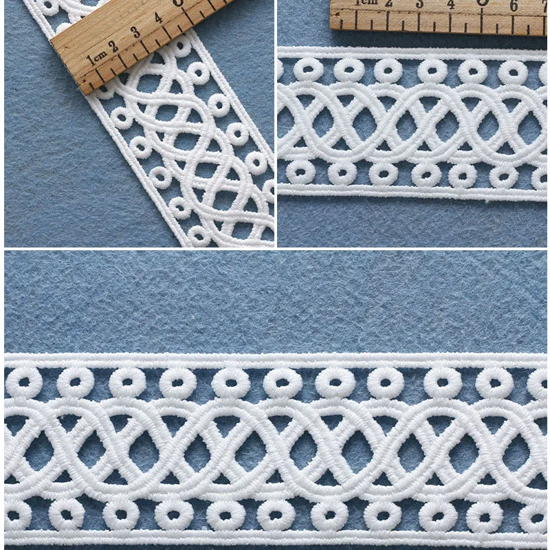 Белая кружевная ткань тонкая лента для украшения Подарочная упаковка Материал (7