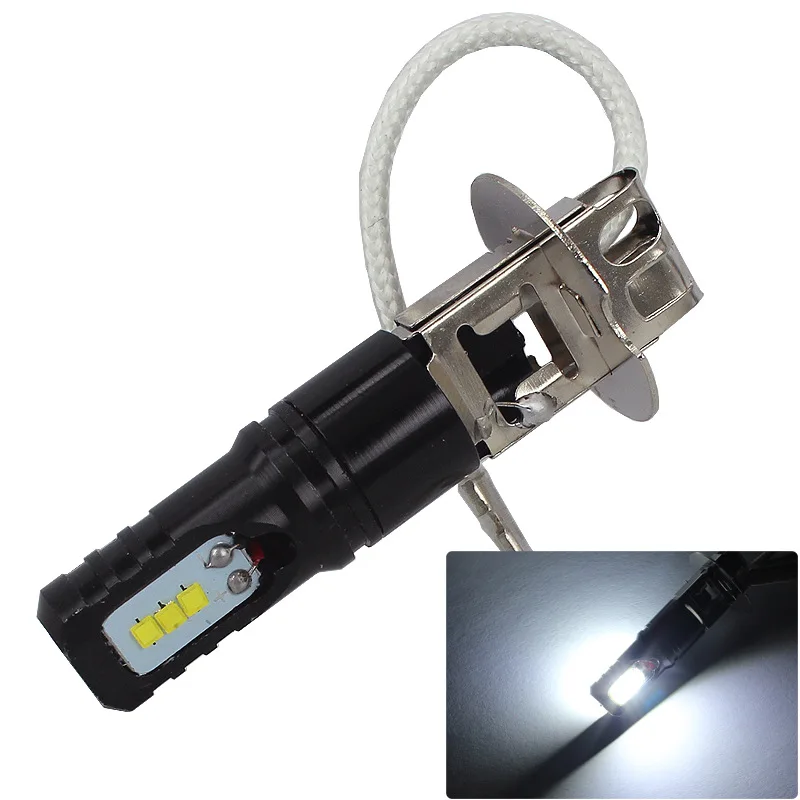 2 шт. H1 светодиодный лампы Противотуманные фары Дневные Фары Светильник H3 6500K