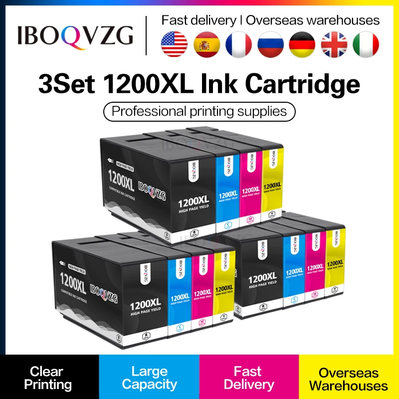 

IBOQVZG совместимый чернильный картридж для принтера Canon PGI-1200XL PGI1200 MAXIFY MB 2020 2320 2120 2720 струйный принтер Полный чернил с чипами