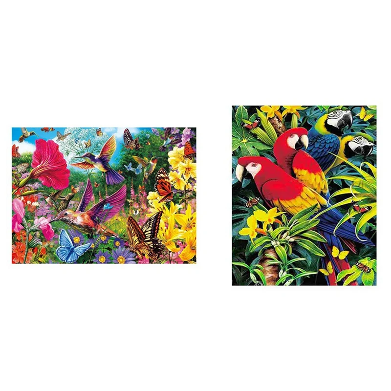 

2Set Full 5D Diy Diamond Painting "Butterfly Bird" /"Parrot" 3D Diamond Embroidery Rhinestone Decor Paintings 2021