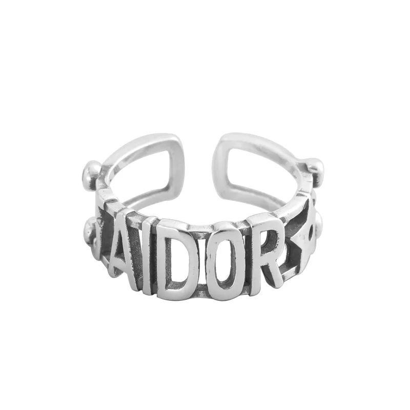 

ZN Europe and America Trendy Ring Vintage Fashion Jewelry Gifts Creativity Hollow Out Letter Opening Finger Rings for Women
