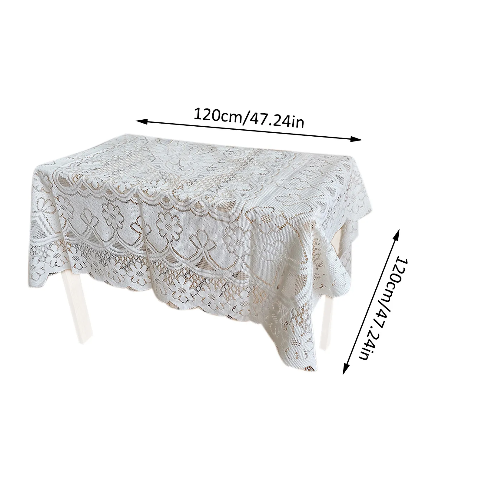 

Proud Rose Pastoral Lace Tablecloths Transparent Table Cloth Rectangular Embroidered Round Table Cloth Wedding Decoration