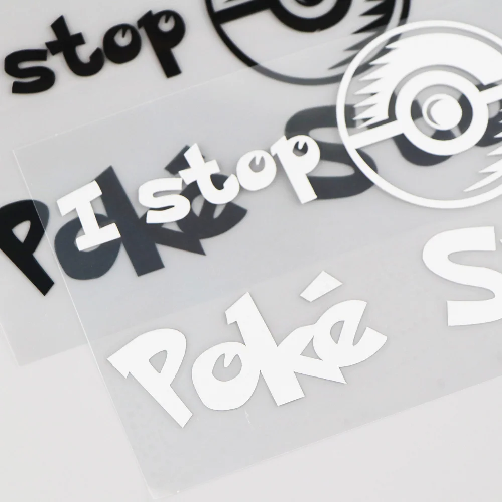 

YJZT 22.2CM*11CM Poke Stops Vinyl Personality Car Sticker Decor Decal Black/Silver 4A-0028