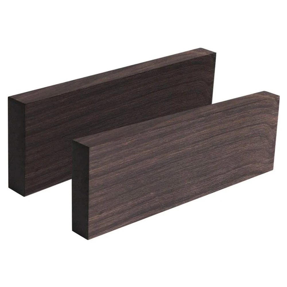 

2PCS Ebony Lumber Wood Blank Fade Resistant Musical Instrument Ebony Blank For Music Instruments DIY Material Craft Handicraft