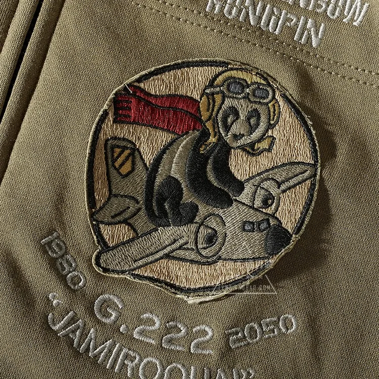 Осенне-зимняя новая трикотажная куртка в стиле милитари с вышивкой Мужская мода