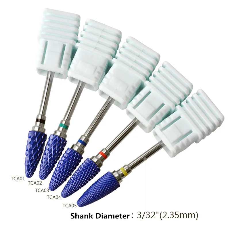 5 шт./компл. синие керамические фрезы для ногтей электрические цилиндрические