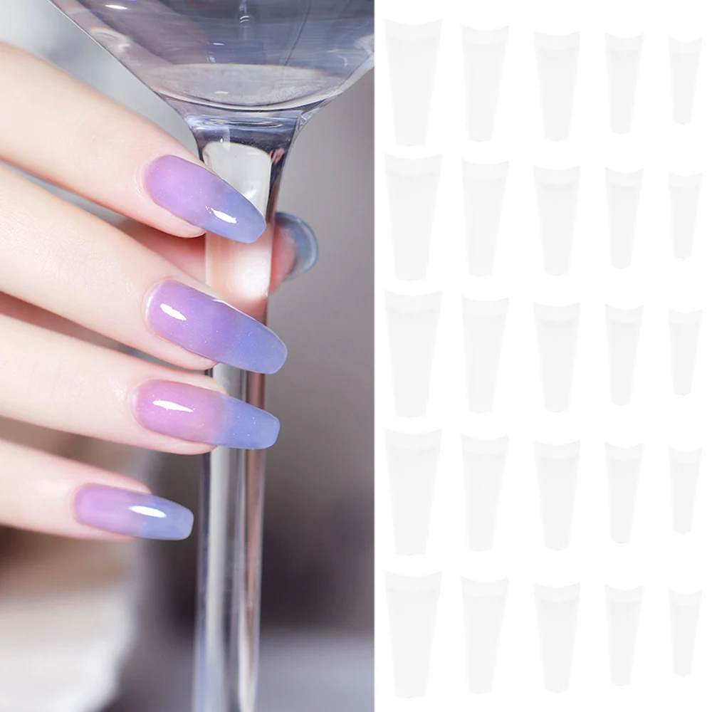 500 шт. Модные женские акриловые накладные ногти с образной загнутой формы гель