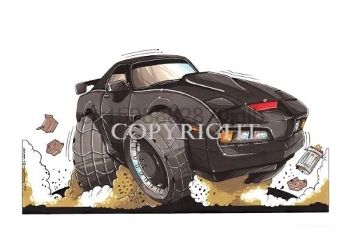 Pontiac Жар-птица КИТТ рыцарь наездник Koolart автомобиль мультфильм искусство белая