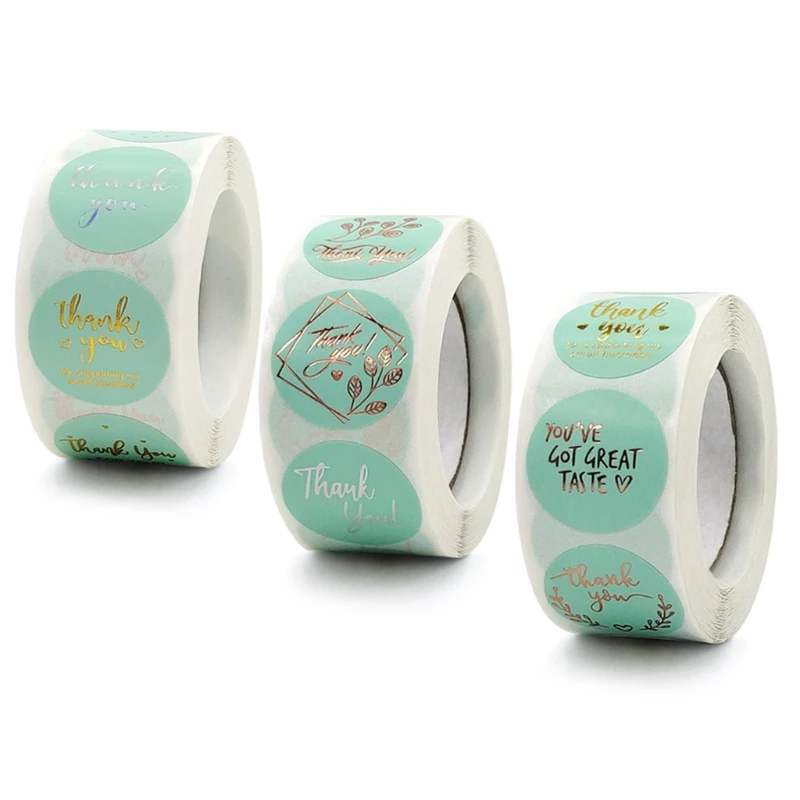 

500pcs Bronzing Thank You for Your Order Stickers Round Seal Labels for Party Gift Packaging Scrapbooking Cards Decoration