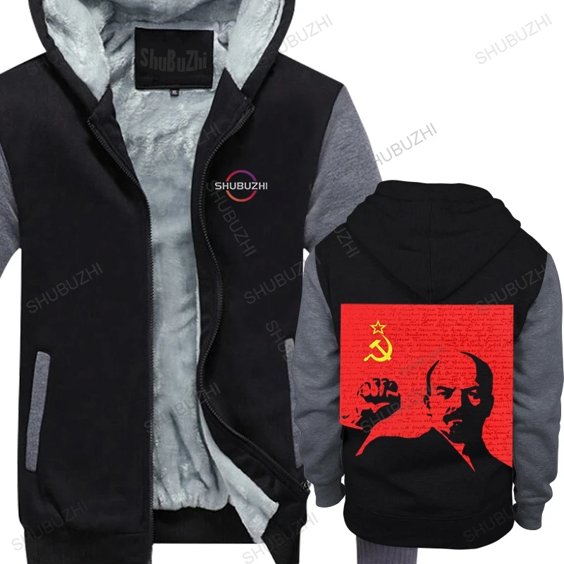 

Vladimir Lenin hooded coat Men Cotton Soviet USSR CCCP Shirt Russia Communism Marxism Socialism warm coat Urban hoodie Gift