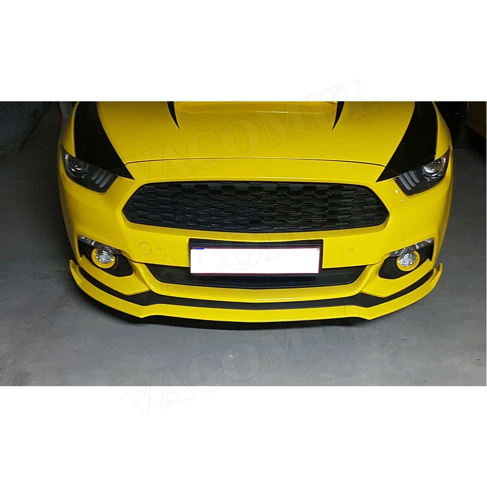 Для Mustang передний спойлер бампер сплиттеры для Ford 2015-2017 не Shelby GT350 3 шт. черная