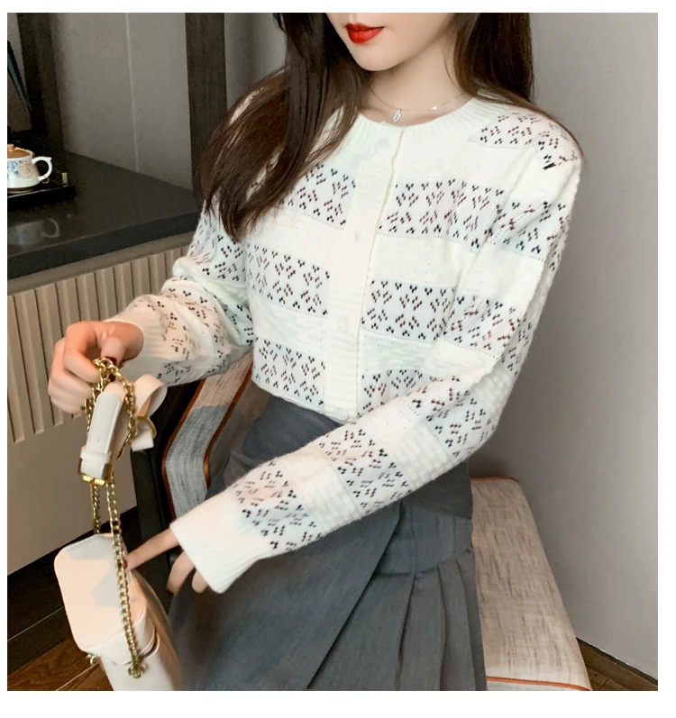 

Lady College Style Casual Sweater Clothes Autumn and Winter New Loose Long-sleeved Sweater Cardigan Jacket Female's Tops