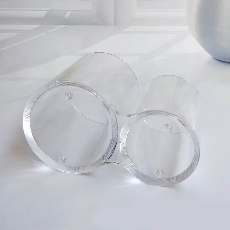 

Cosmetic Storage Desktop Transparent Acrylic Cosmetics Storage box Holder Organizer 2 Slots Bottle Jars Makeup Storage For Women