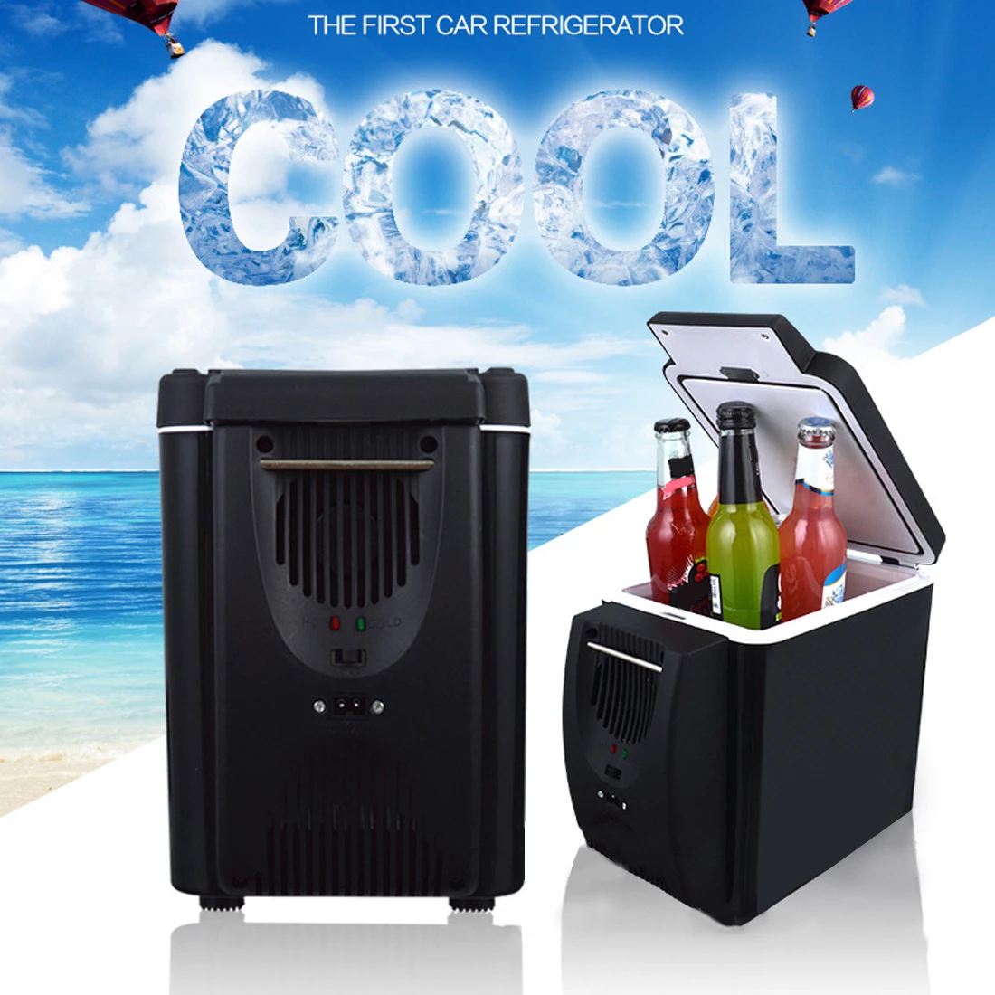 

Мини-холодильник для автомобиля, портативный Электрический охладитель, менее шума, экологически чистый, с плечевым ремнем, дорожный холоди...