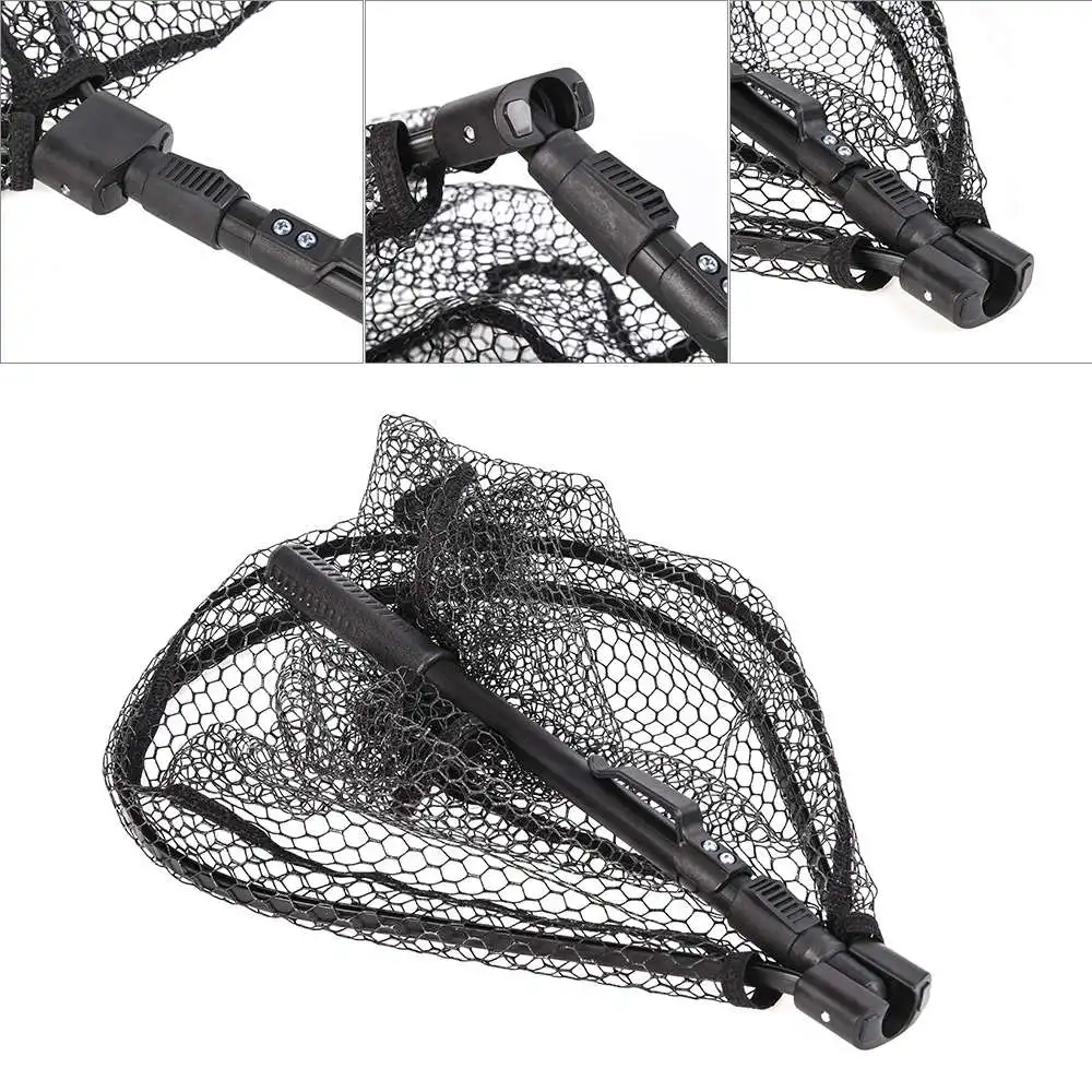 

1*black Fishing Net Quick Folding Hand Dip Net Fly Fishing Hand Dip Net 40x31cm