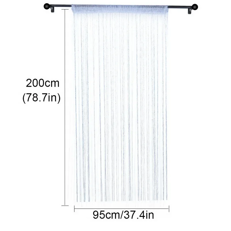 Urijk 100x200cm блестящая кисточка Блестящая серебряная леска занавеска для окна или