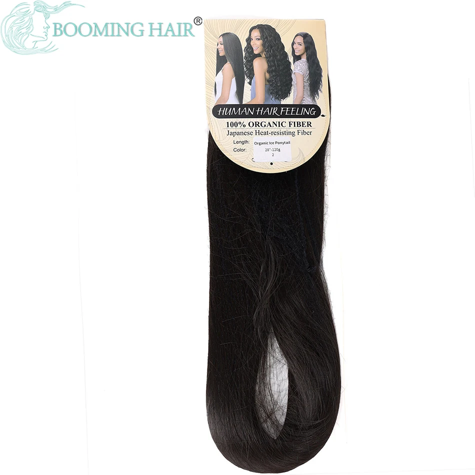 

Long Straight Ponytail Extension Wrap Around Ponytail Clip in Hairpiece Synthetic Ponytail for Women Beautiful By BOOMING HAIR