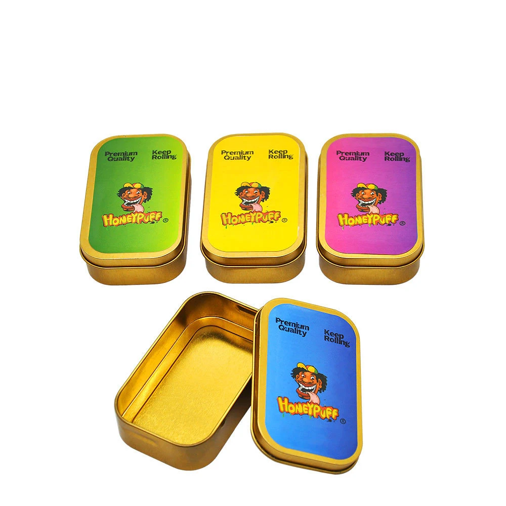 Премиум Золотой металлический ящик для табака хранение банка сухих трав