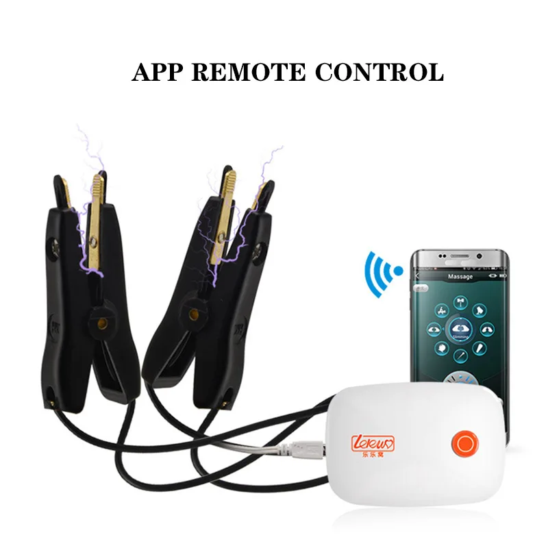 APP Remote Control Electric Nipple Clip Shock Orgasm Breast Stimulate Toys Bondage Adult Game Supplies Sexual Abuse | Красота и