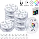 Подводный светильник RGB, 13 светодиодов, 16 цветов, IP68, водонепроницаемый, для бассейна, Радиочастотный пульт дистанционного управления, подводный светильник s для вазы для пруда