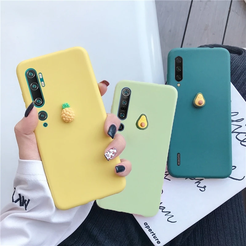 

3D cute fruit silicone case on for xiaomi mi note 10 note10 cc9 9SE cc9 cc9e cc 9 8 9t a3 a2 a1 se pro lite 6 5x 6x back cover