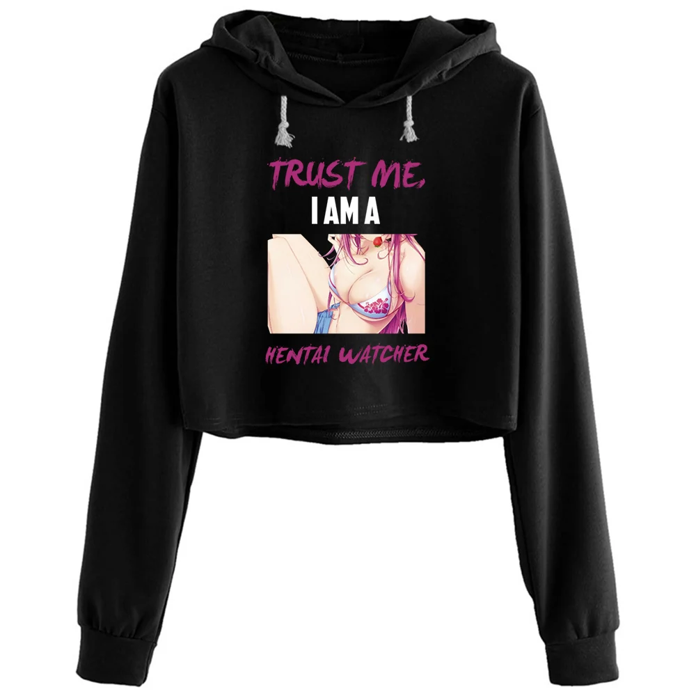 

Hentai Manga Anime Waifu Japanese Sexy Girl Ahegao Crop Hoodies Women Y2k Kawaii Goth Grunge Pullover For Girls