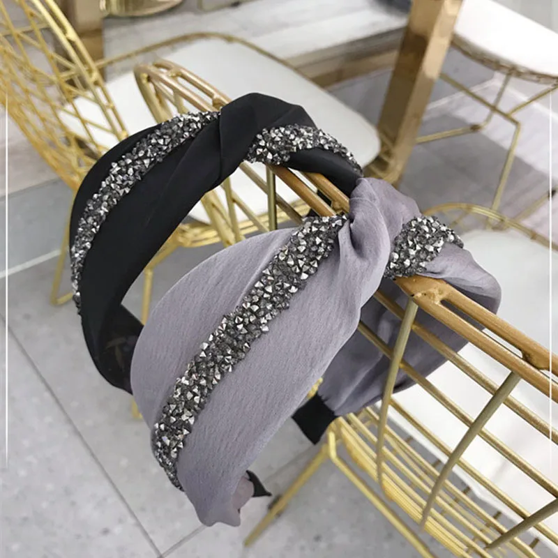 Korean Rhinestone Hair Bands for Women Drill Strips Glitter Headbands Wide-brimmed Hairband Girls Accessories Head Wrap |