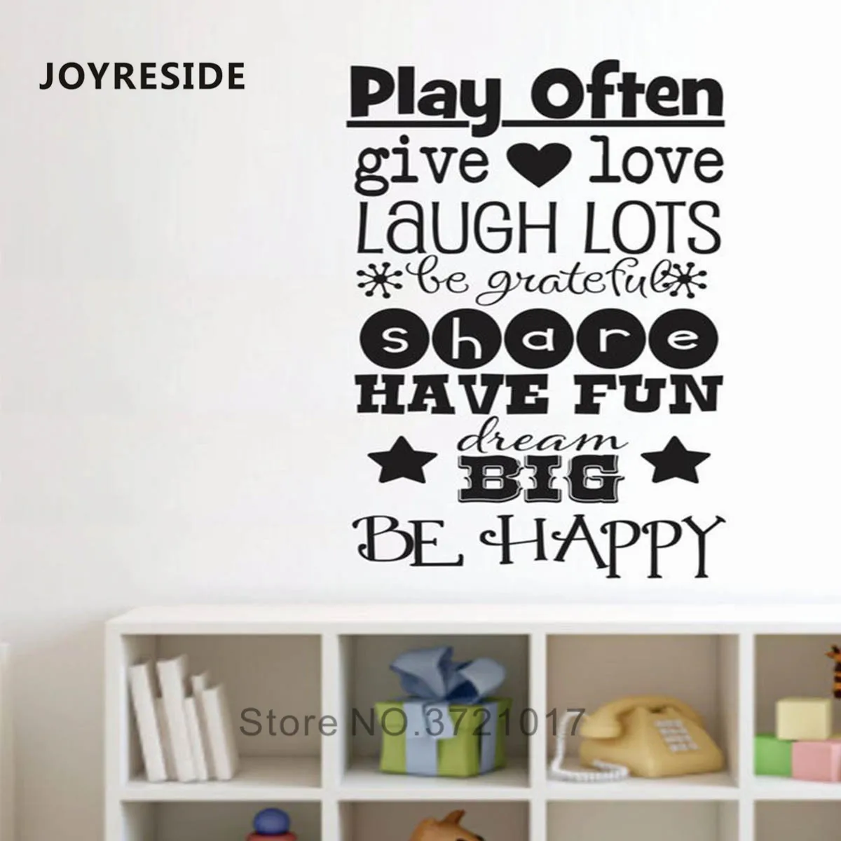 

Playroom Words Wall Sticker Give Love Happy Wall Decor Kids Rooms Home Decoration Laugh Lots Wall Decals Wallpaper Vinyl M493