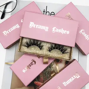 sweet pink mink eyelashes packaging box with hot gold text luxury real mink lashes custom your brand logo lash box 100pcs free global shipping