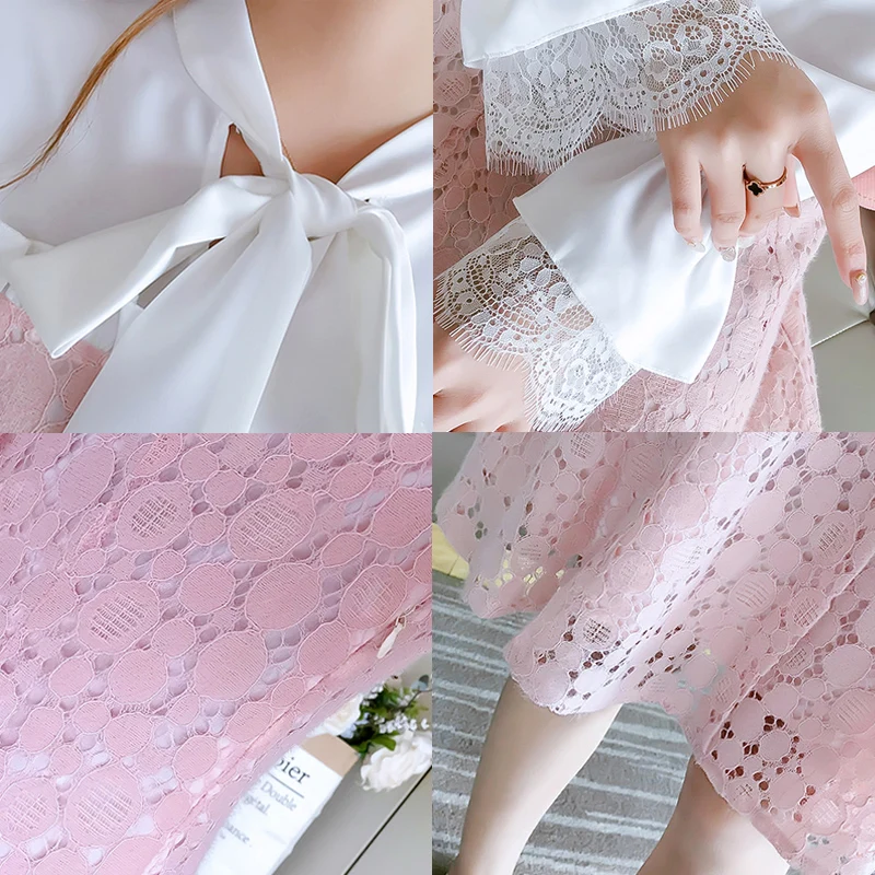 Женское платье большого размера весна-осень 2019 новое однобортное шифоновое