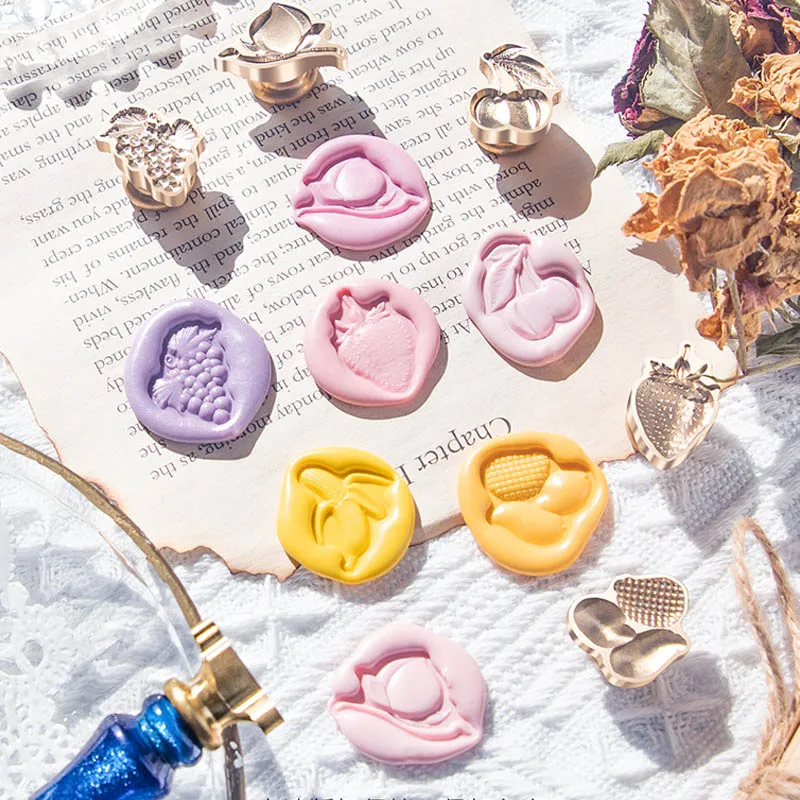 3D рельефный восковой штамп в стиле ретро фрукты клубника банан вишня виноград